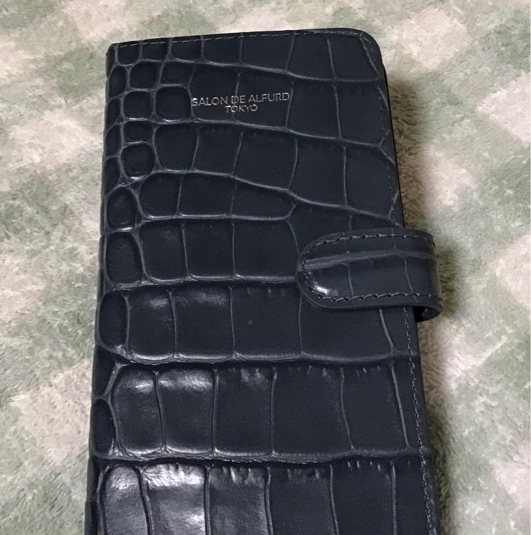 SALON DE ALFURD クロコダイル柄 多機種対応 手帳型スマホケース