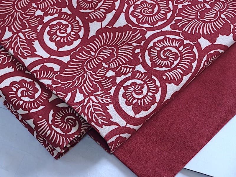 専用３点おまとめ　型染め紬九寸名古屋帯（牡丹唐草文） 正絹美品　他２点