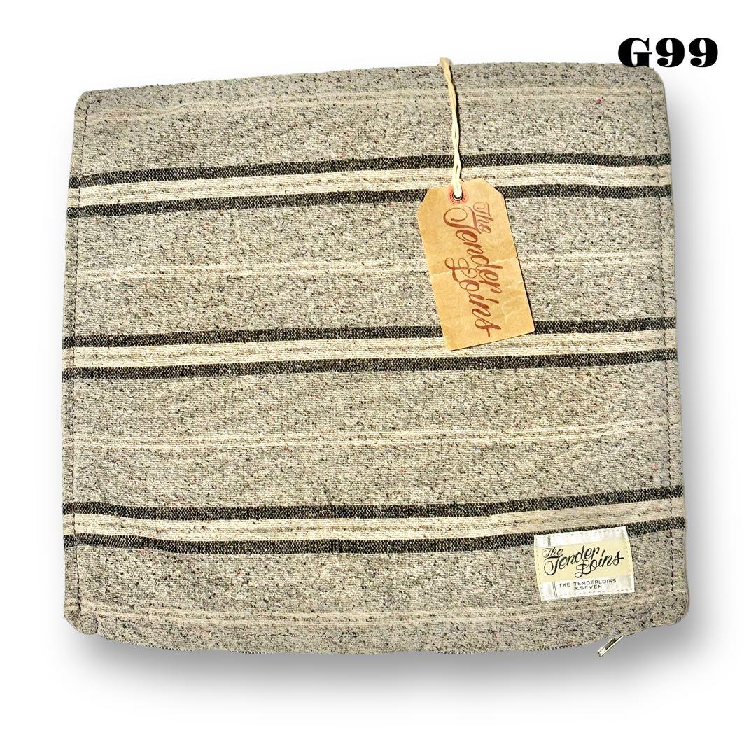 ★限定出品★ TENDERLOIN クッション カバー ボーダー ストライプ 炭