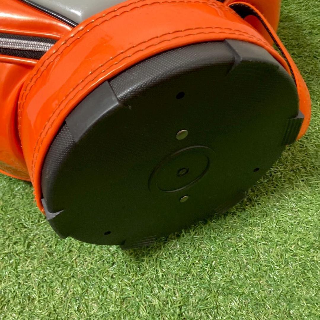 【美品】TOURSTAGE キャディバッグ　ゴルフバッグ　オレンジ　フード付