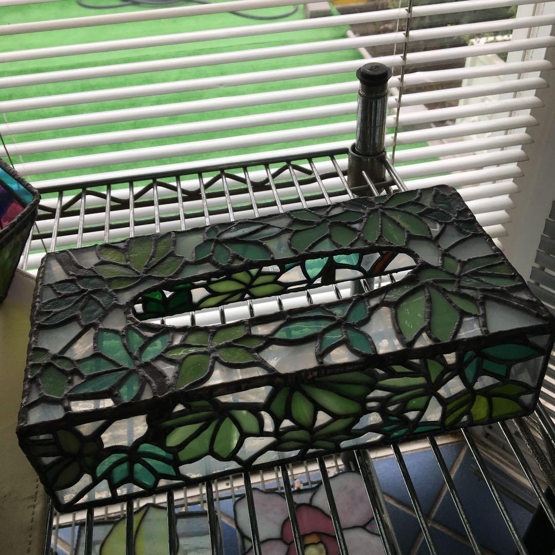 ステンドグラス底面ミラー花BOX