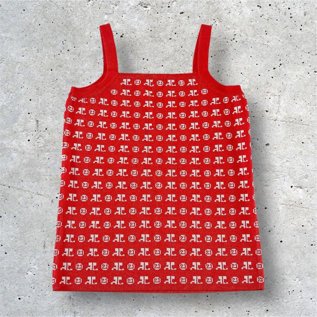 2【美品】クレージュ　総ロゴ　ニットキャミソール