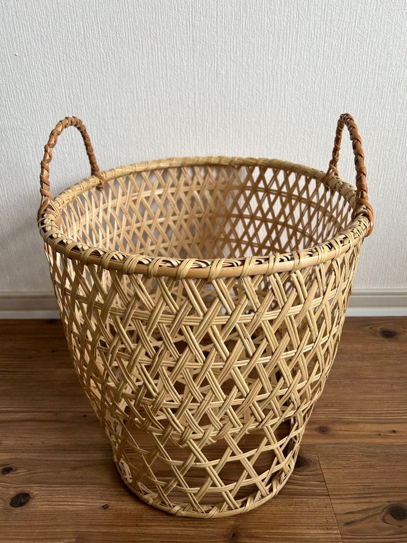 鳥越竹細工 ランドリーかご すず竹