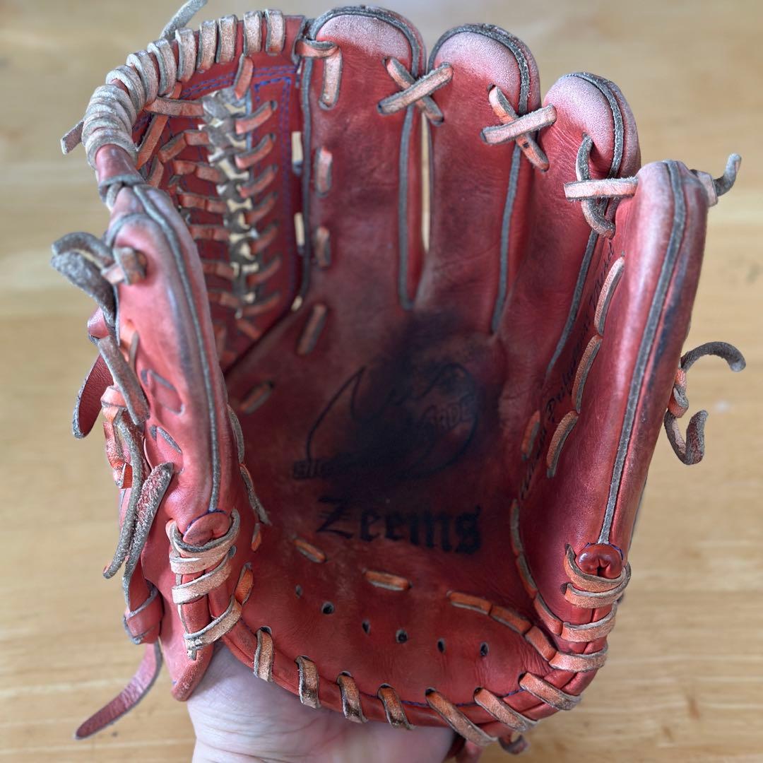 Zeems ジームス 軟式用グローブ オールラウンド 赤 やや色褪せあり