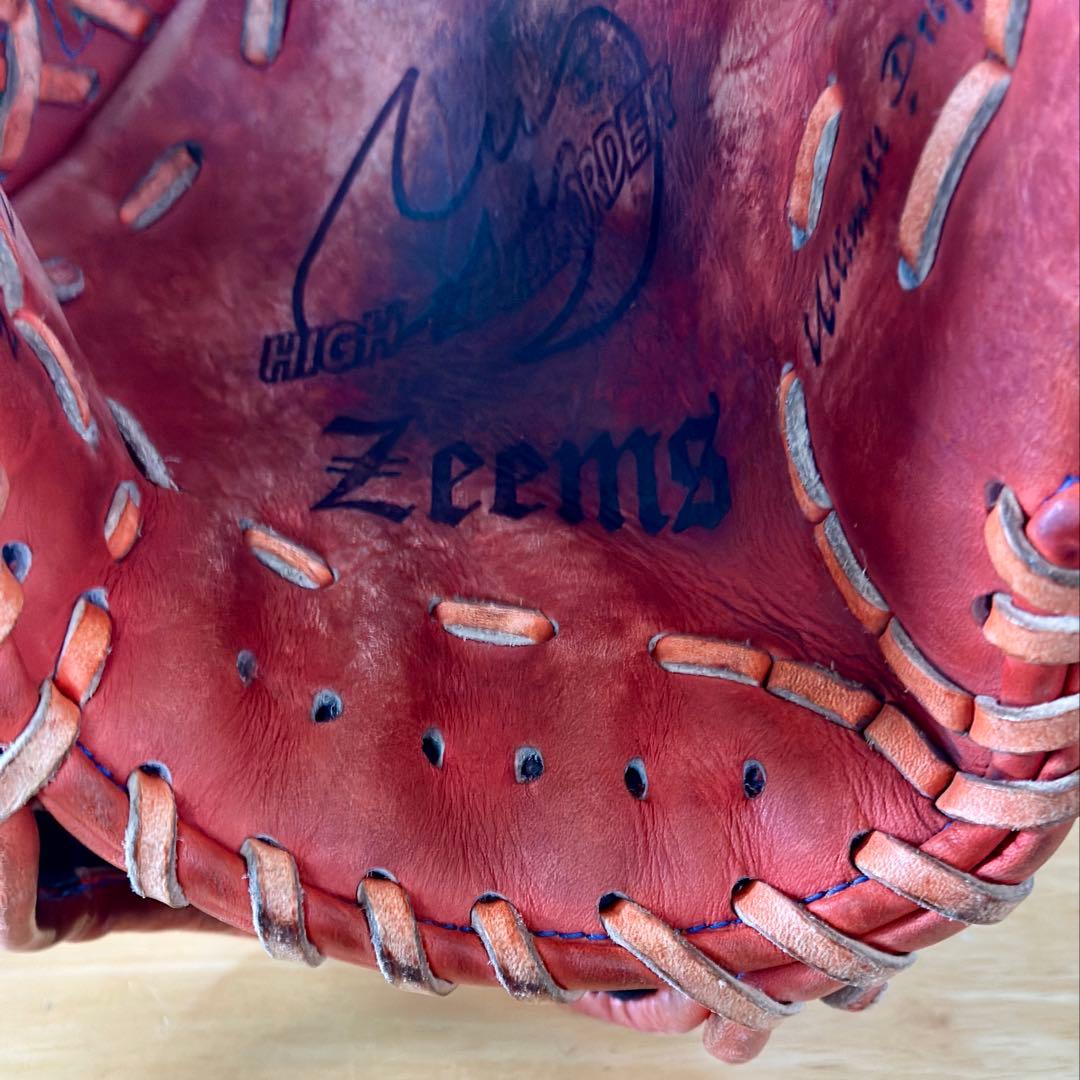 Zeems ジームス 軟式用グローブ オールラウンド 赤 やや色褪せあり