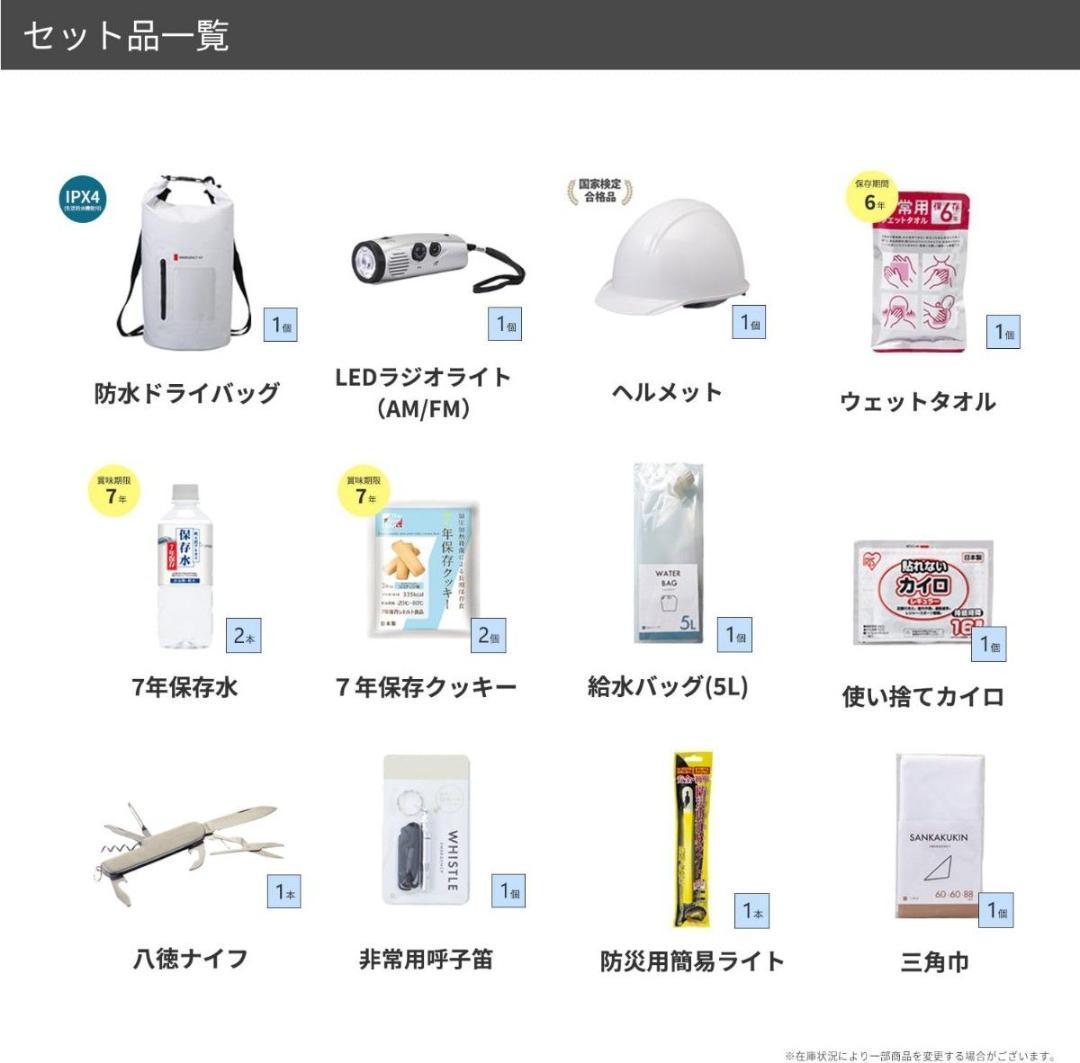 岸田産業 防災セット 緊急防災31点セット (2000E) 災害グッズ リュック