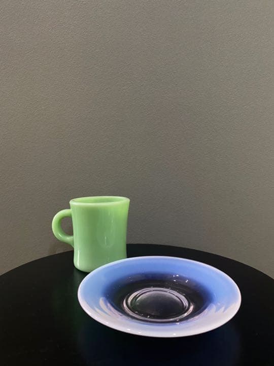 アンティーク ビンテージ 40s 器 お皿 ❶ ガラス 乳白色