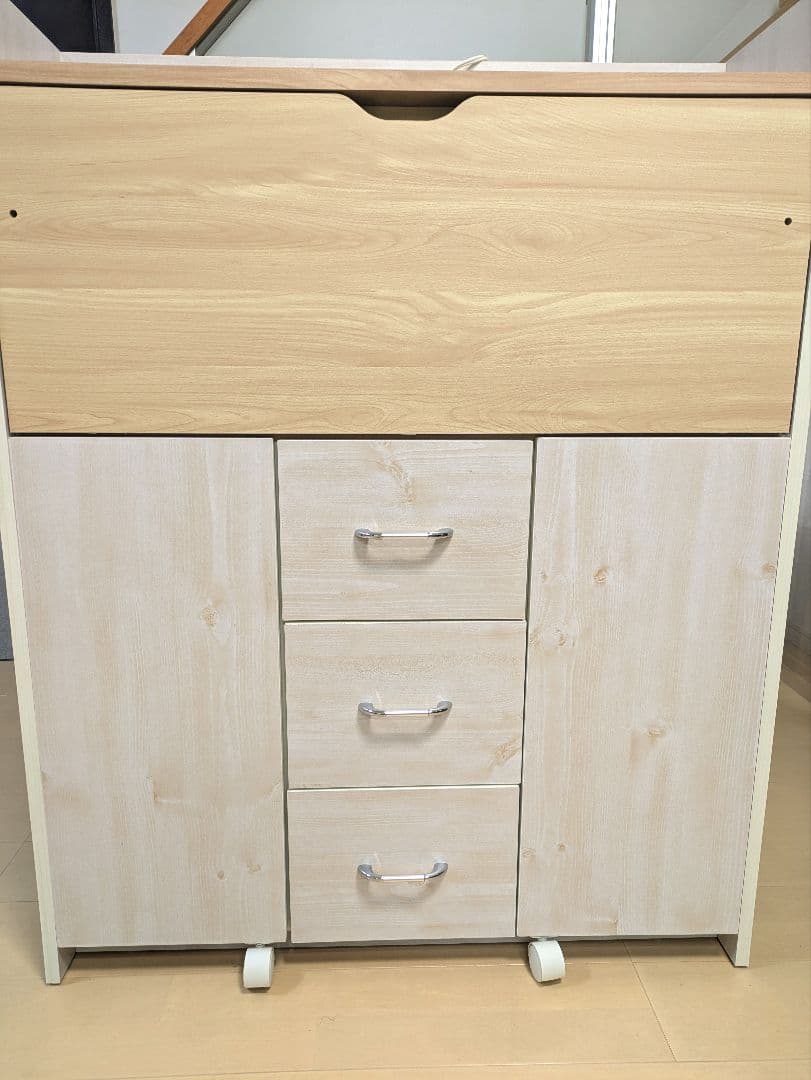 学習机 勉強机 デスク コンパクト 収納 折りたたみ　FJ-010-IR ②