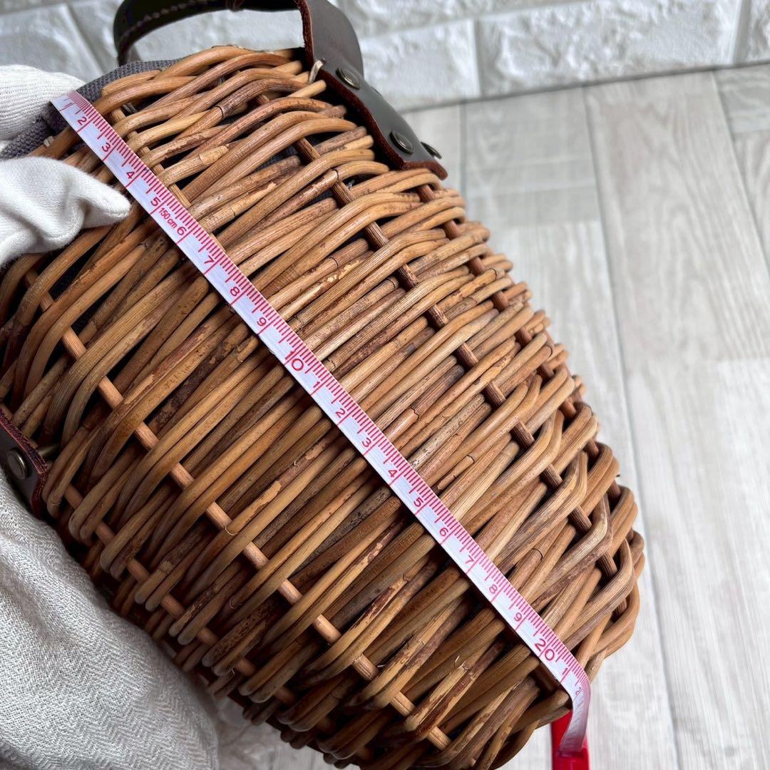 【美品】ebagos エバゴス カゴバッグ 本革×紅藤 被せ付