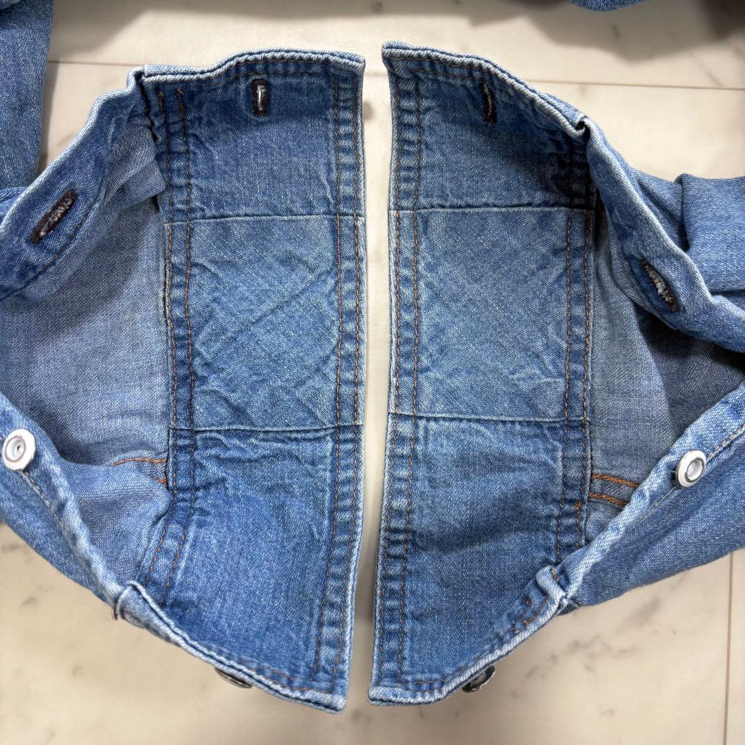 美品♪ヘルシーデニム　アーモンド　デニムシャツ　オーバーシルエット　ゆったり