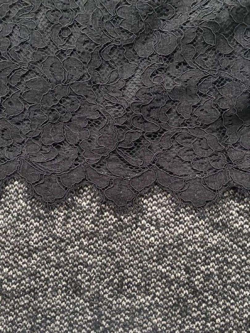 D&Gレースとツイードのノースリーブミニワンピース