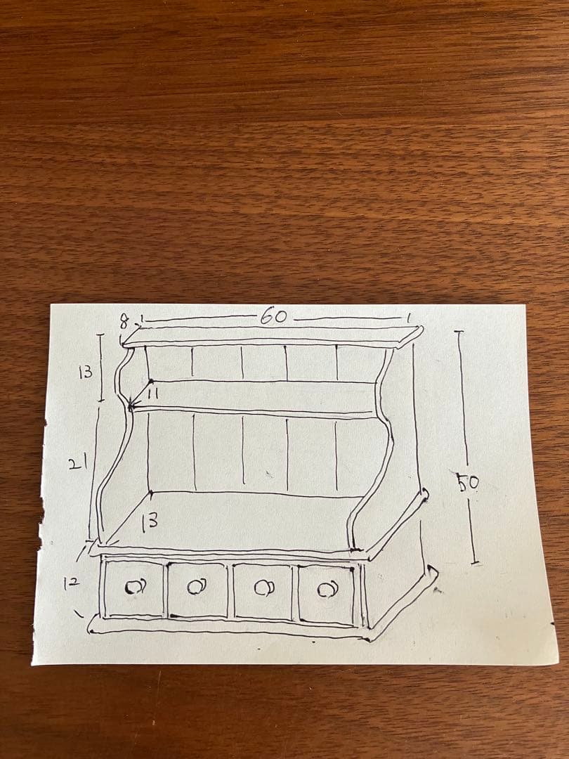 アンティーク　木製シェルフ