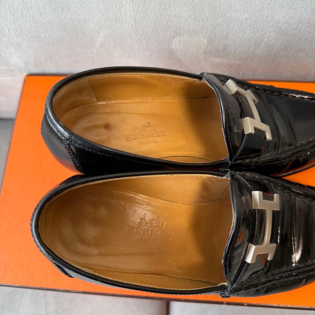 エルメス コンスタンス ローファー パンプス 22 Hロゴ ブラック