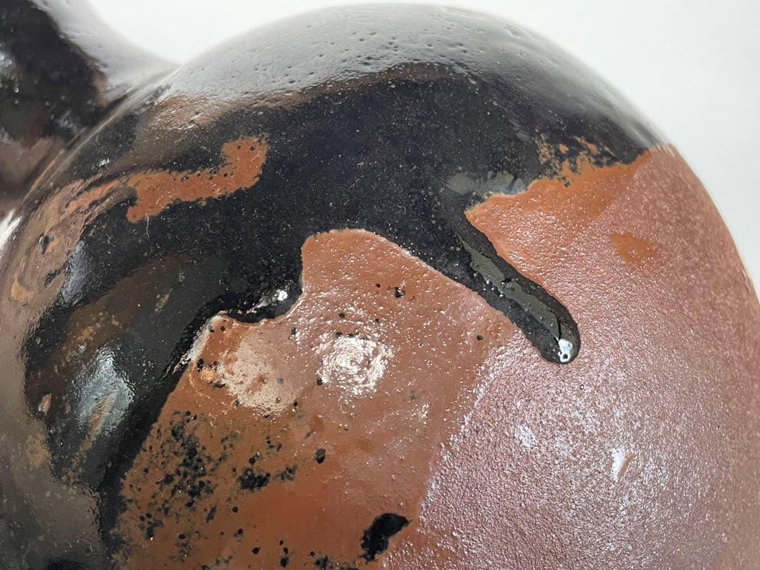 陶芸家　人間国宝　濱田庄司　浜田庄司　？黒釉　水次　水注　ピッチャー　ポット水瓶