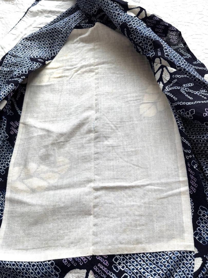 粋な大人の高級浴衣 仕立ての良い逸品◆有松絞り 舞葉文 優しい色味