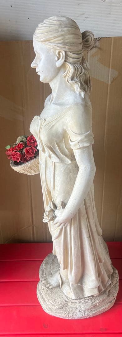人物像 石像 女性像 置物 インテリア 天然石 美術品 洋風 ホワイト 白