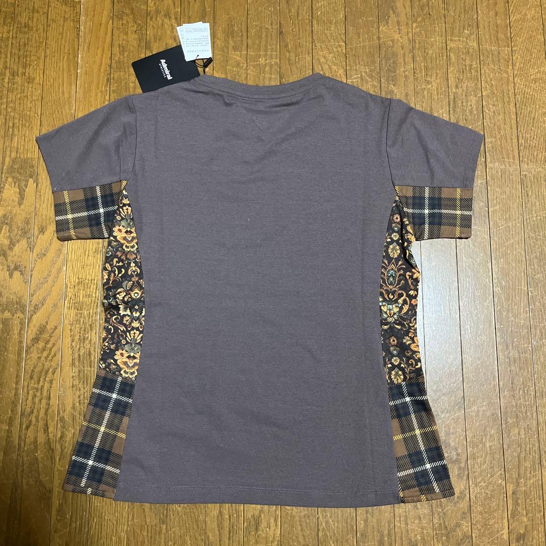 Admiral フラワー柄チェックTシャツ Ｌサイズ