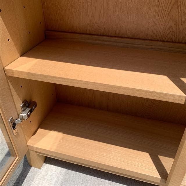 無印良品｜組み合わせて使える木製収納｜ブックキャビネット｜廃番｜ガラス扉付き｜