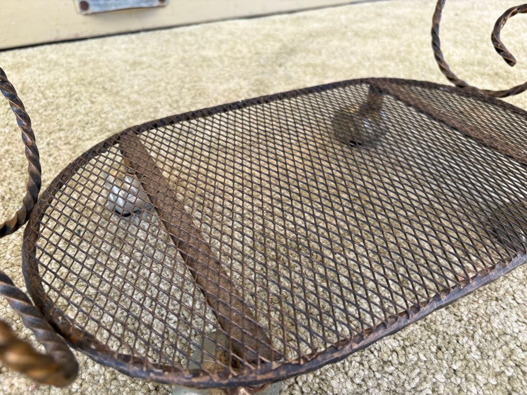 薔薇装飾 アイアン×ガラス サイドテーブル ルネッサンス風