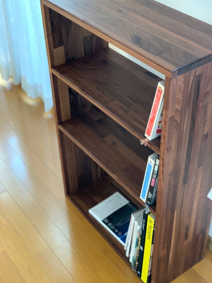 【ウォルナット】3段カフェラック　アンティーク　本棚　ブックラック