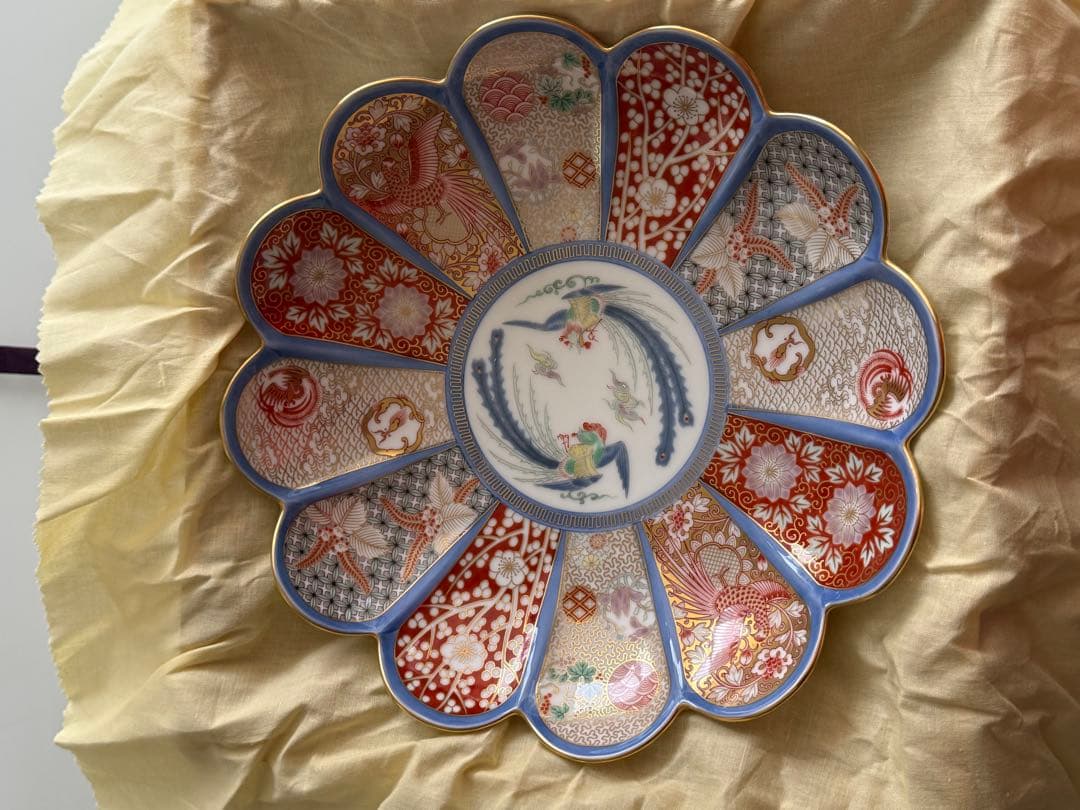 美術有田焼　染錦金彩鳳凰　大皿