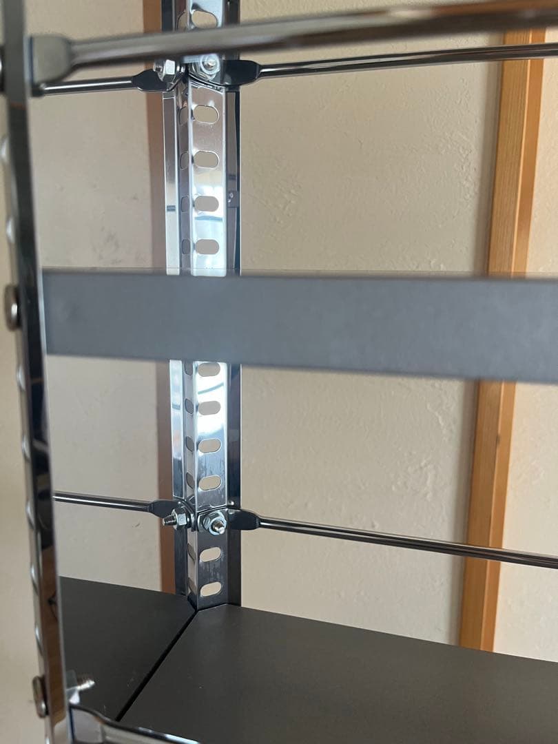 お買い得！ステンレス製隙間収納ワゴン大　スリム棚 大容量！