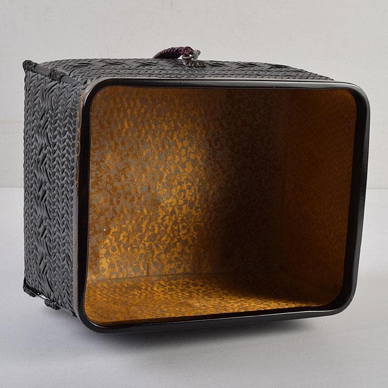 茶道具　御所篭　茶籠　香合　茶碗など　五点　一式　仕覆付　D　R9448