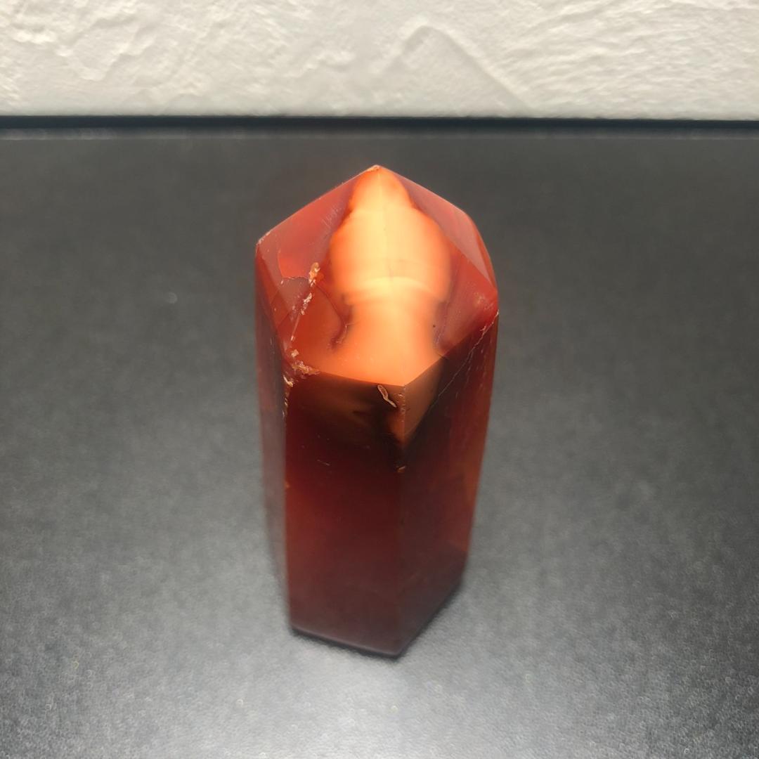 カーネリアン 天然石 六角柱 パワーストーン 浄化 約8.6cm