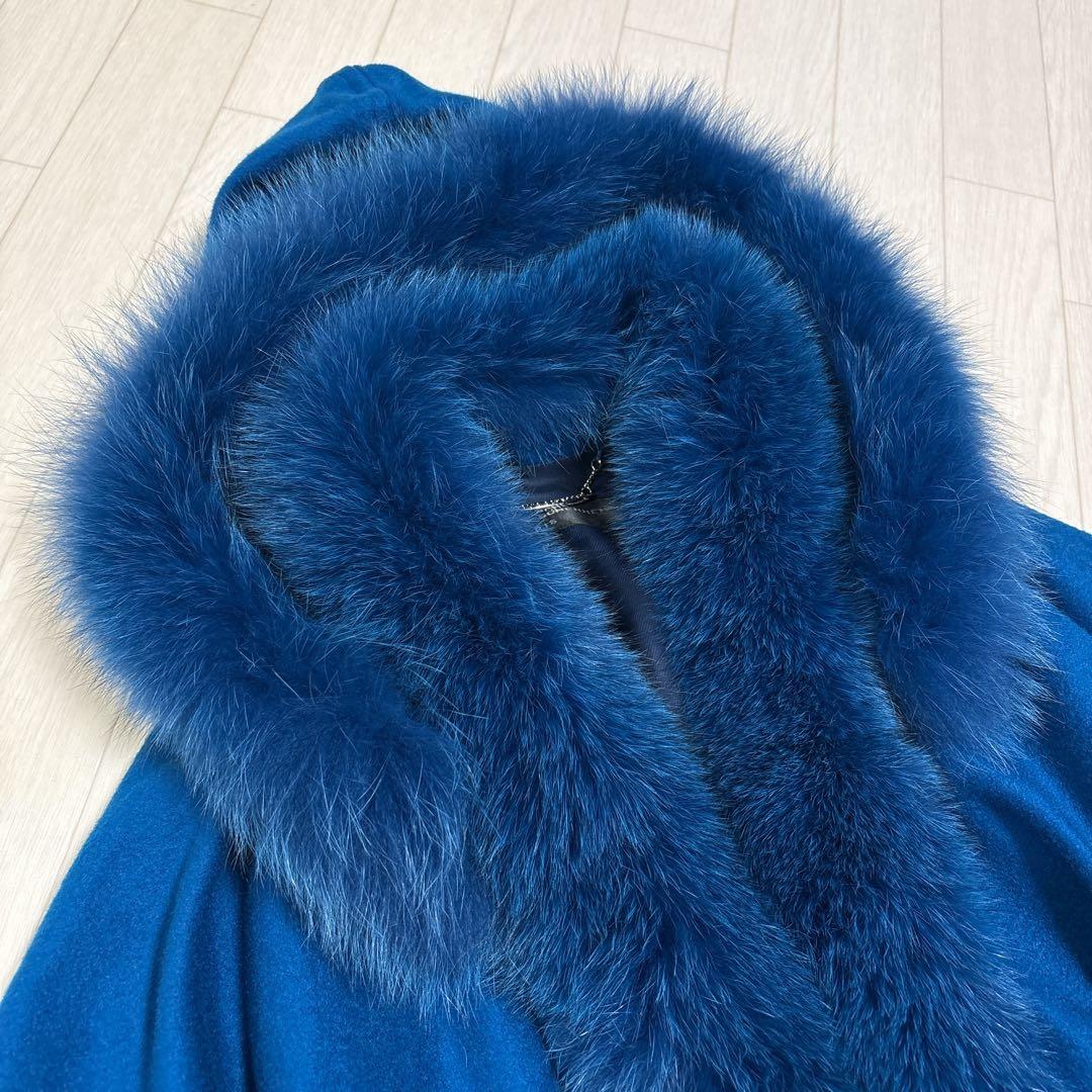 タグ付き ジャンルイシェレル カシミヤ100 フォックスファー ポンチョ