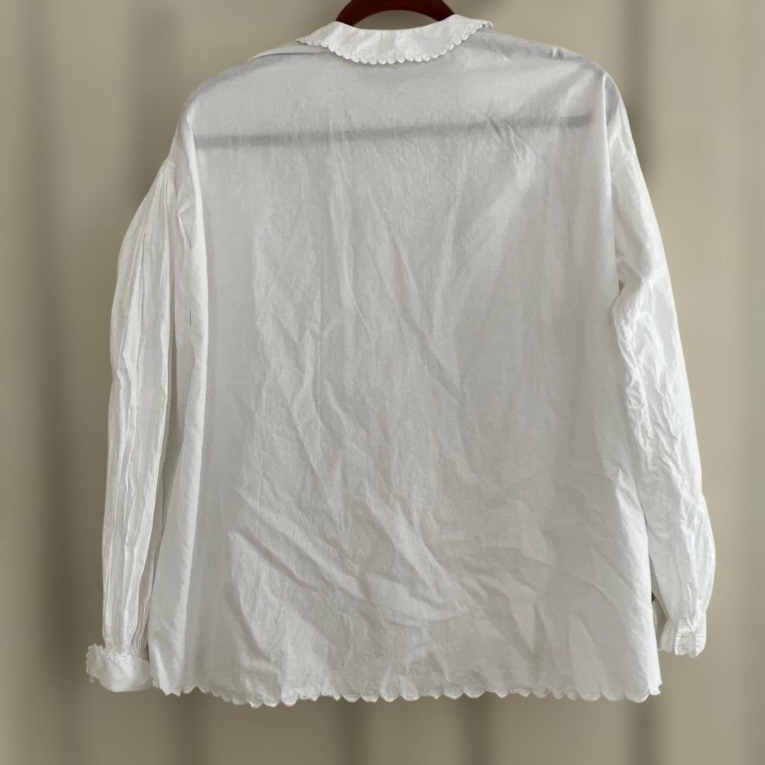 france antique blouse scallop手刺繍