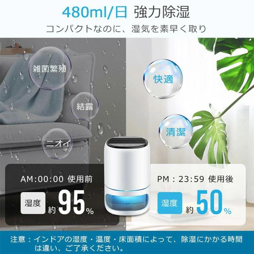除湿機 コンパクト 20畳 480ml/日 強力除湿 1000ml AR-D02