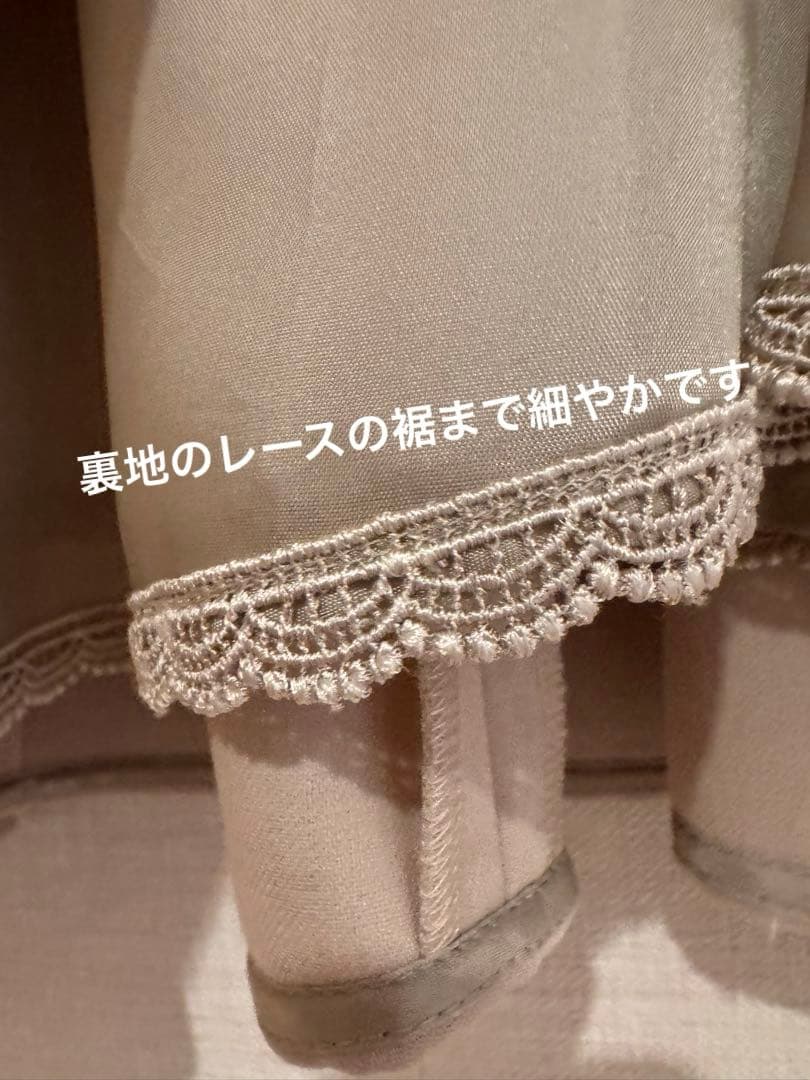 フォクシー白襟ワンピース/サンドベージュ 38クリーニング済み極美品