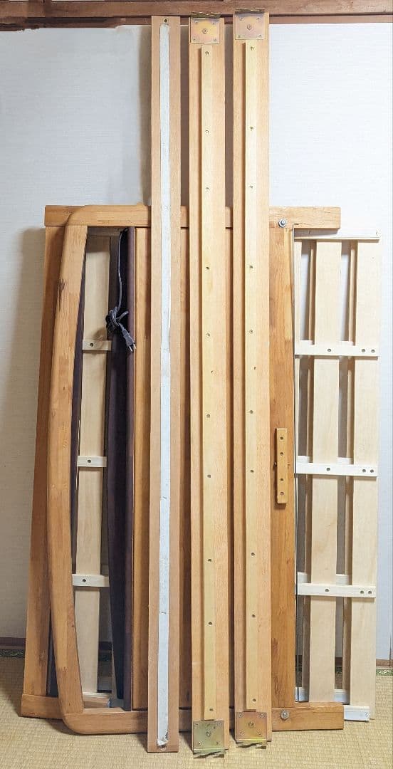 宮付き　コンセント付き　スノコ　ダブルベッドフレーム