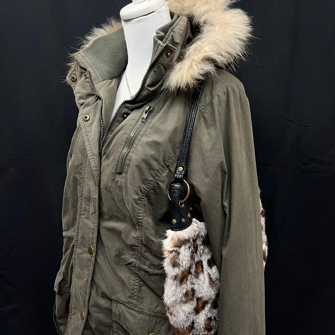 平成ギャル　y2k グランジ　ファー付き　モッズコート　ギミック　ロング