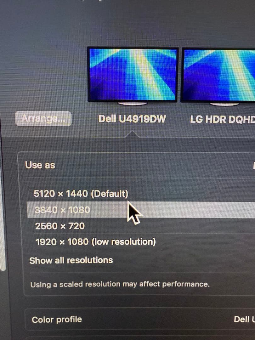 DELL U4919DW 49インチ　ウルトラワイド曲面モニター　美品