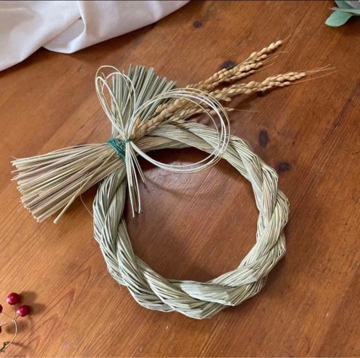 2wey しめ縄リース　しめ飾り　お正月飾り　玄関飾り　ドライフラワー　スワッグ