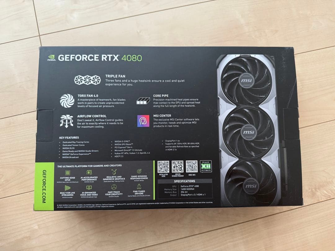 【美品】MSI VENTUS 3X GEFORCE RTX 4080 16GB