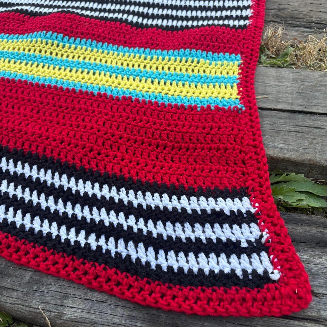 【USA vintage】グラニーブランケット ボーダー ラグ キャンプ