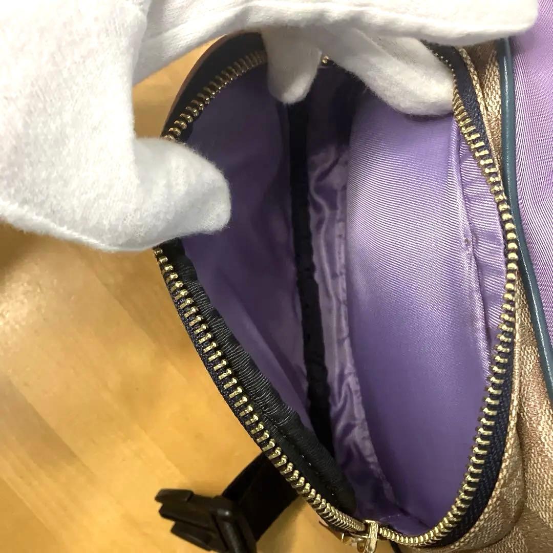 【美品 】COACH コーチ PVC シグネチャー ボディバッグ ウエストバッグ