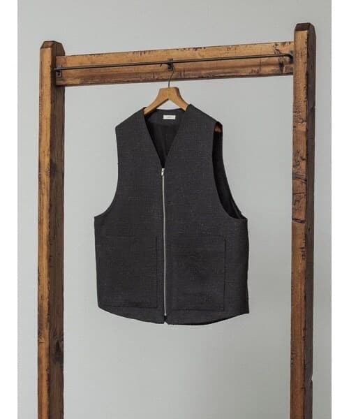 トップス LIDNM LIGHT TWEED ZIP VEST