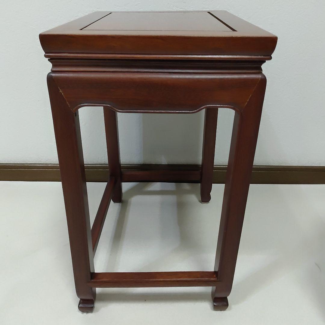 中国家具 唐木 ネストテーブル 2段 花梨 2連 天然木 送料無料