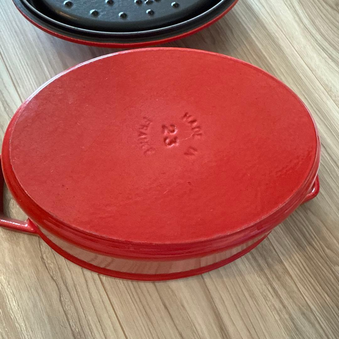 STAUB 両手鍋 赤 楕円形　23