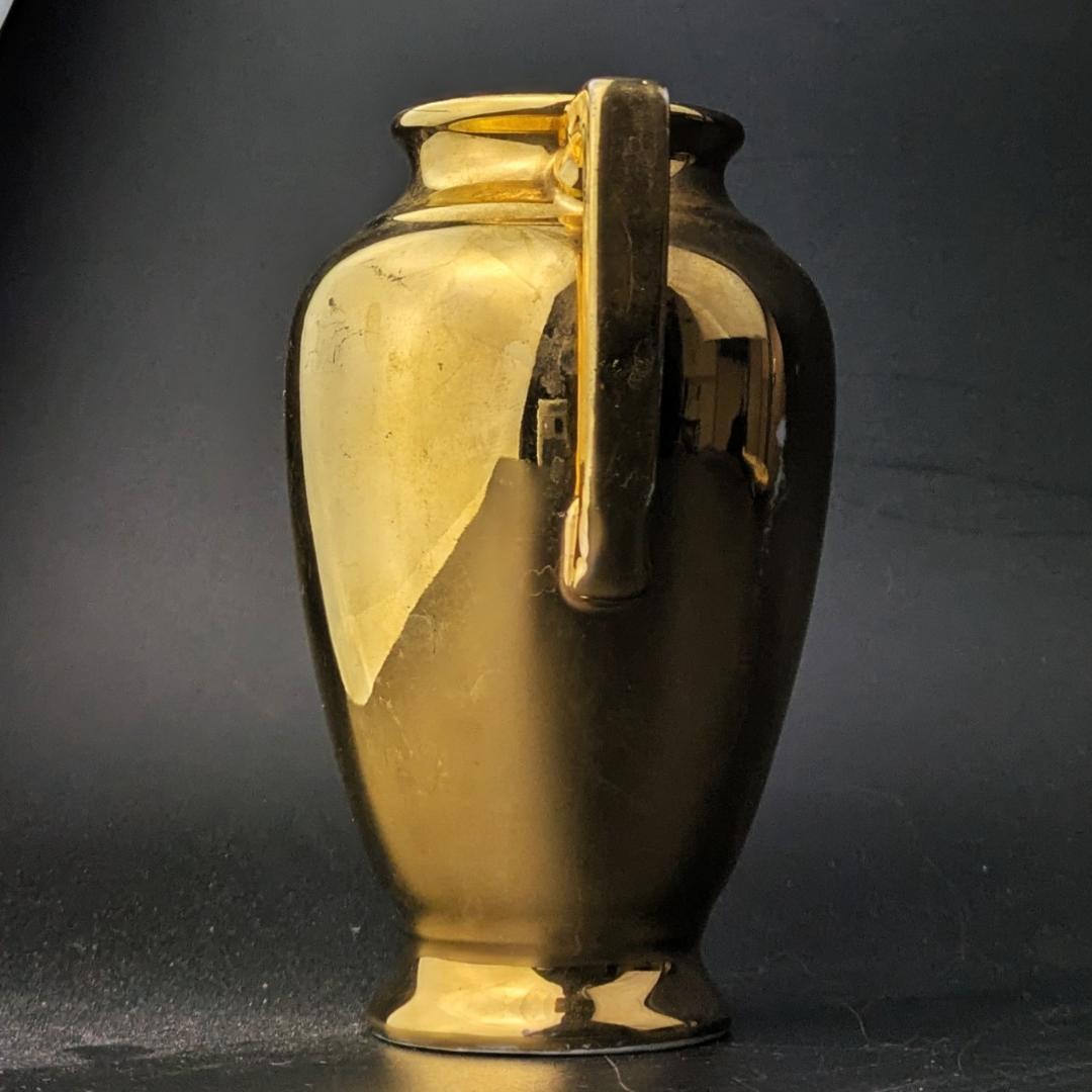 ノリタケ森村組 Mリース 金彩花瓶ミニ 1911-1920年代 双耳 輸出品