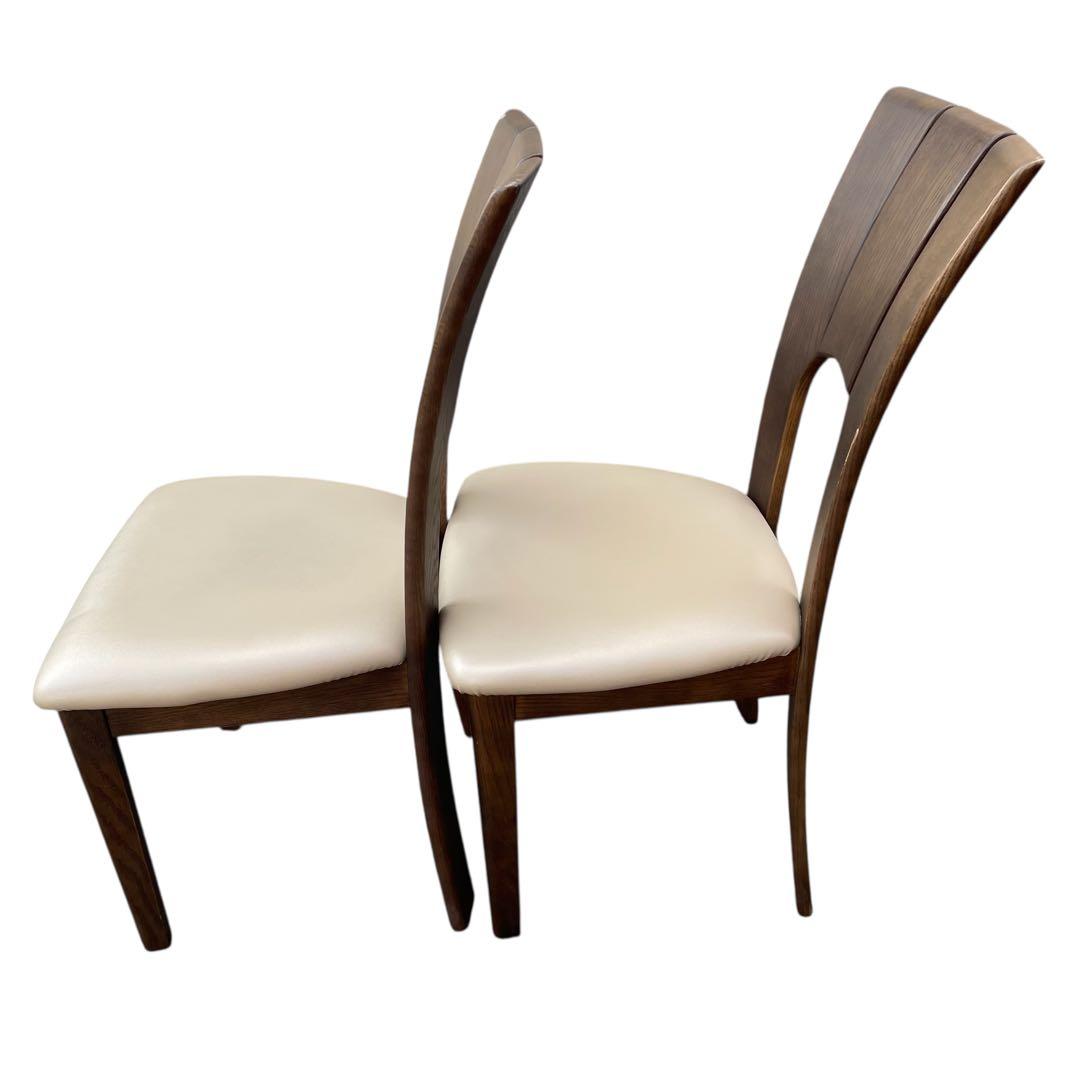 【希少】浜本工芸　ダイニングチェア　２脚セット　レザー　チェア　シンプル a