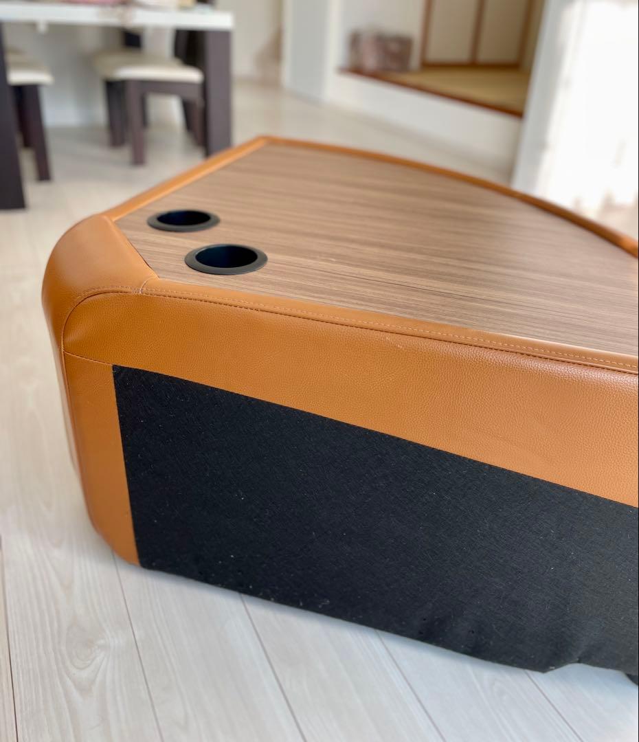 東京インテリア　センターテーブル コーナー型ローテーブル ドリンクホルダー付き