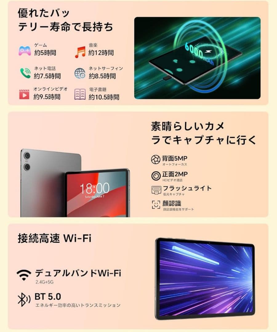 【2025新登場Android 15 タブレット】TECLAST P30T