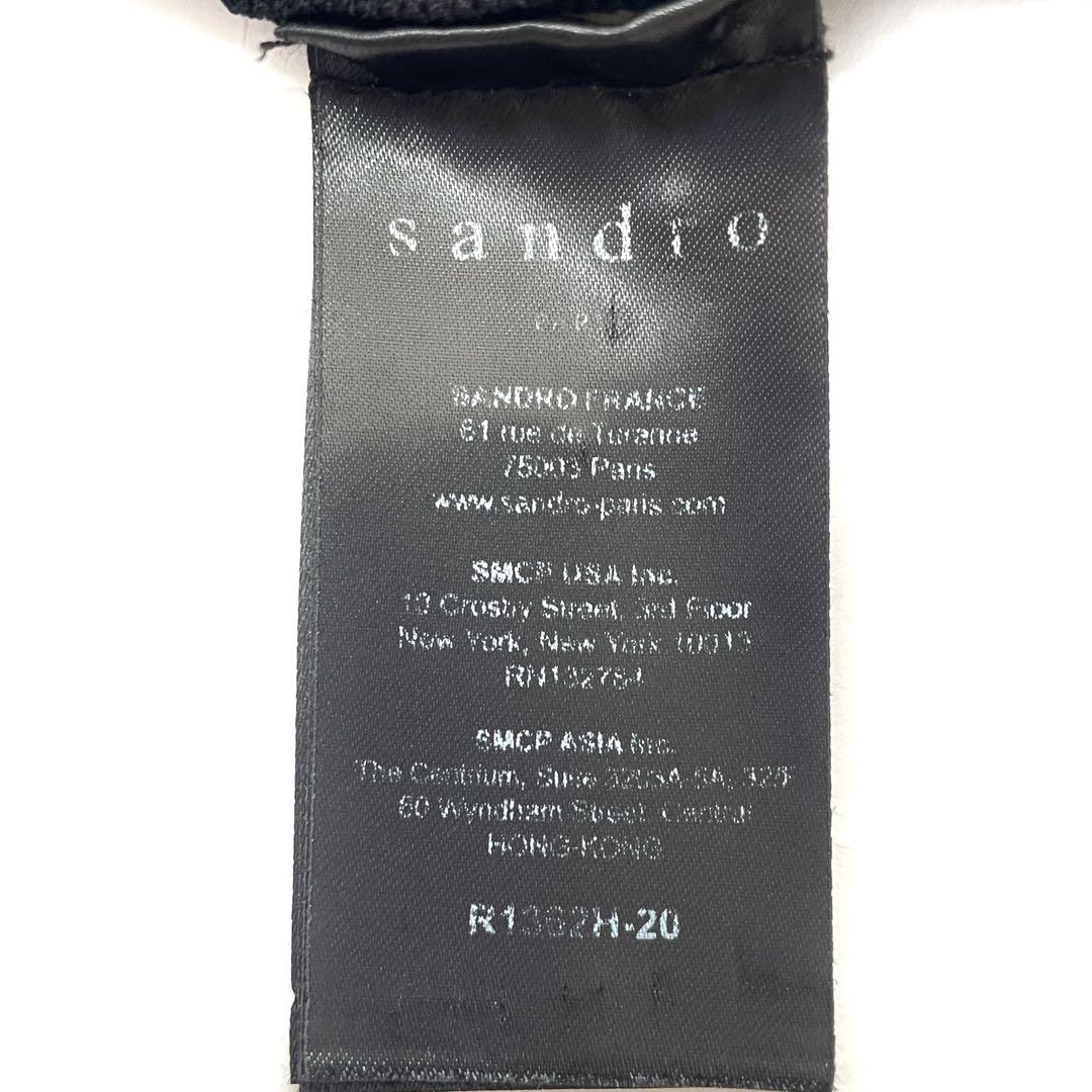 サンドロ　ニットワンピース　バイカラー　レース ブラック　アイボリー　Sサイズ