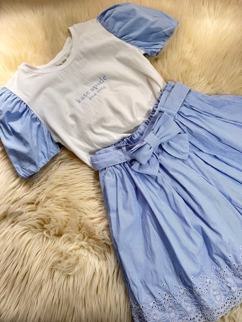 kate spade ストライプスリーブT エンブロイダリーキュロット 160