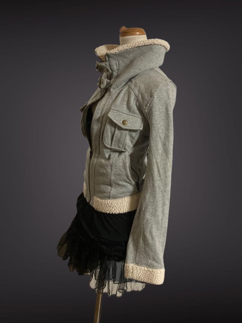 00s当時物ボアy2k平成ギャルフェアリーグランジロックNANAベルトジャケット