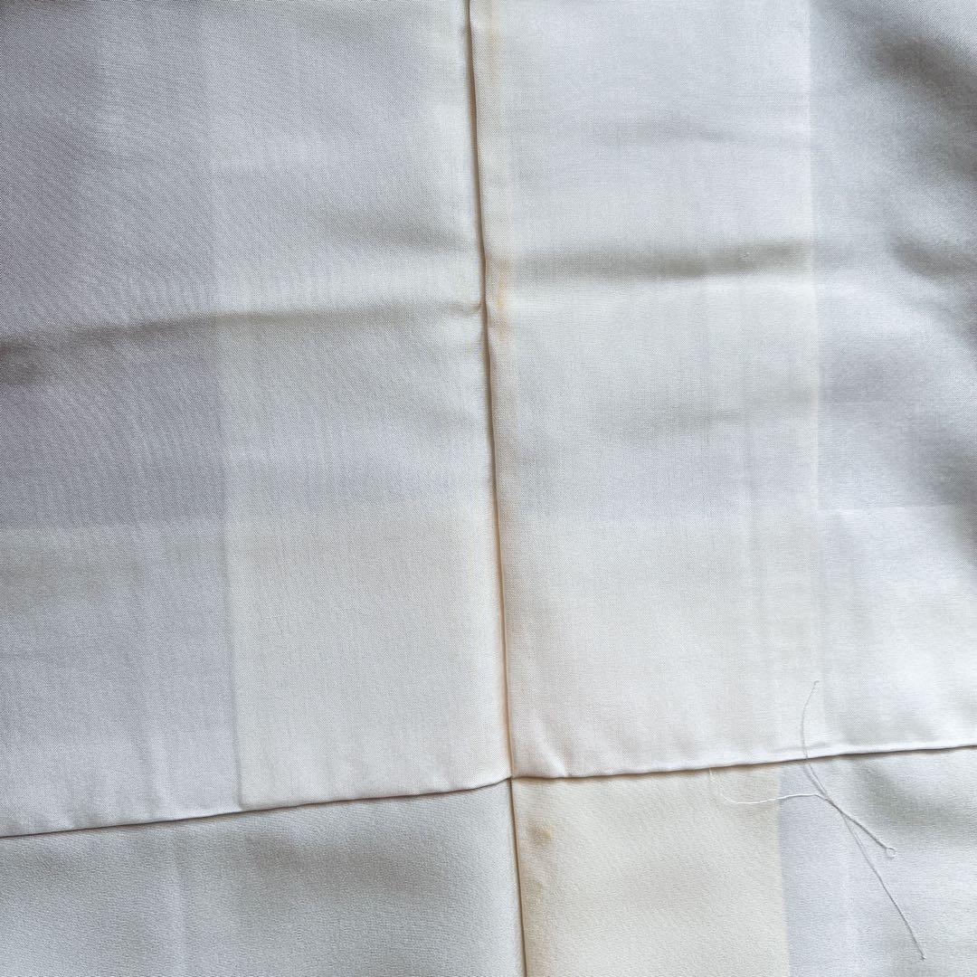 色無地　フルセット　着物　紬　正絹　しつけ糸付き　紫　G7